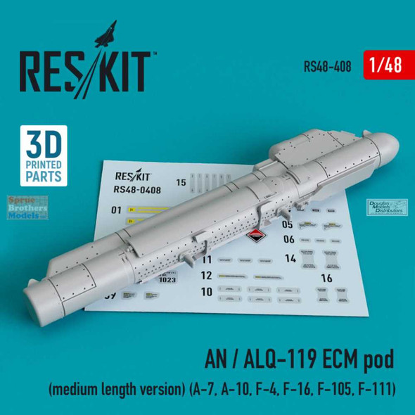 RESRS480408 1:48 ResKit AN/ALQ-119 ECM Pod (Medium Length Version)