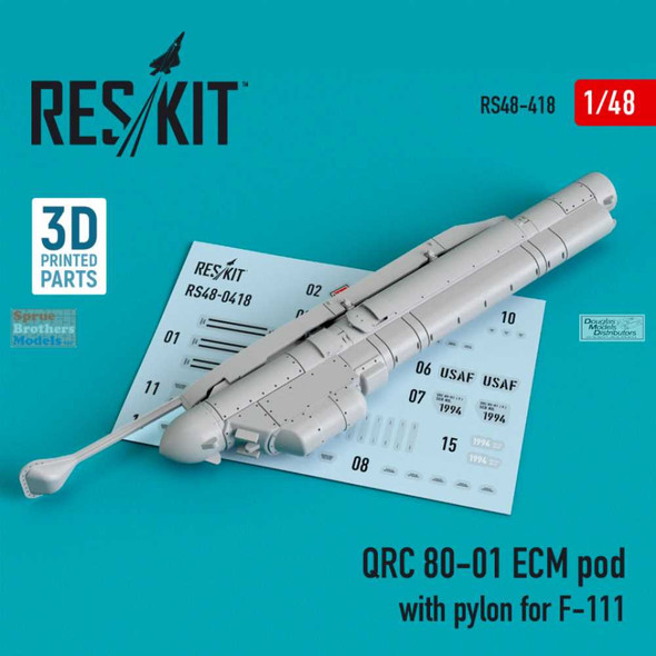 RESRS480418 1:48 ResKit QRC 80-01 ECM Pod with Pylon (for F-111)