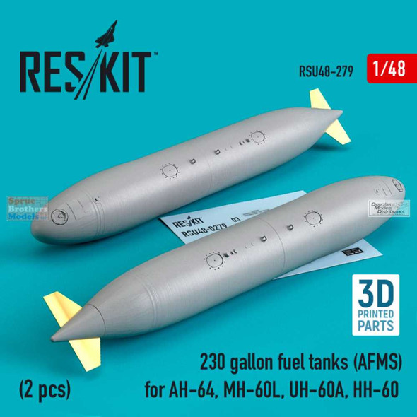 RESRSU480279U 1:48 ResKit 230-Gallon Fuel Tanks (AFMS) for AH-64 MH-60L UH-60A HH-60