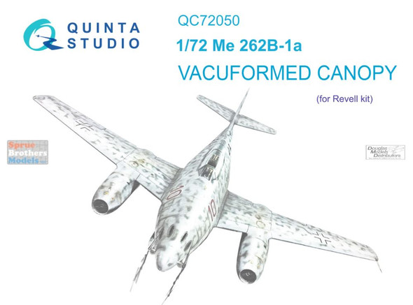 QTSQC72050 1:72 Quinta Studio Vacuformed Canopy - Me262B-1a (REV kit)