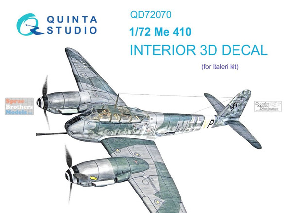 QTSQD72070 1:72 Quinta Studio Interior 3D Decal - Me410 (ITA kit)