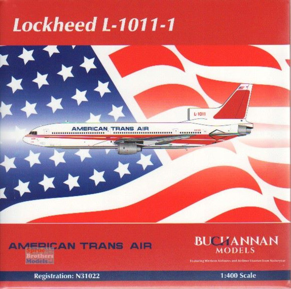 NGMB10007 1:400 Buchanan Models/NG Model American Trans Air Lockheed L-1011-1 Reg #N31022 'in TWA basic livery' (pre-painted/pre-built)