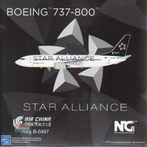NGM58177 1:400 NG Model Air China B737-800(W) Reg #B-5497 Star Alliance (pre-painted/pre-built)