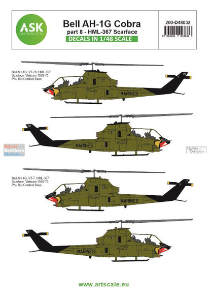 ASKD48032 1:48 ASK/Art Scale Decals - AH-1G Cobra HML-367 Scarface Part 8