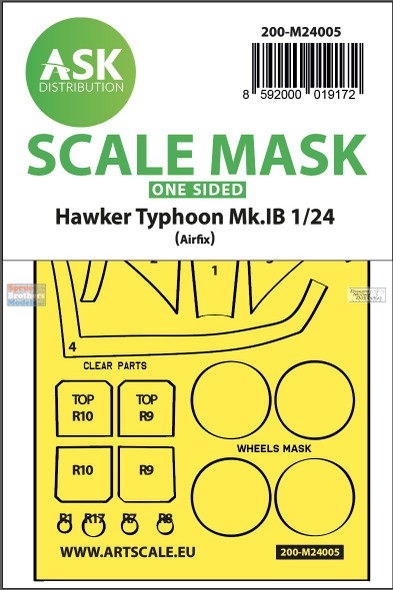 ASKM24005 1:24 ASK/Art Scale Mask - Typhoon Mk.IB (AFX kit)