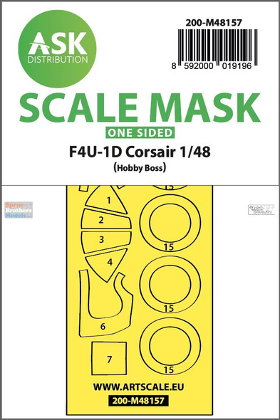 ASKM48157 1:48 ASK/Art Scale Mask - F4U-1D Corsair (HBS kit)