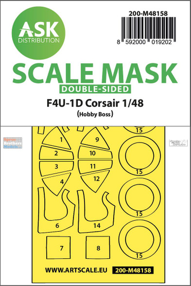 ASKM48158 1:48 ASK/Art Scale Double-Sided Mask - F4U-1D Corsair (HBS kit)