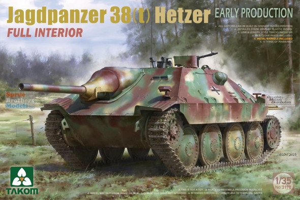 TAK02170 1:35 Takom Jagdpanzer 38(t) Hetzer Early [Full Interior]