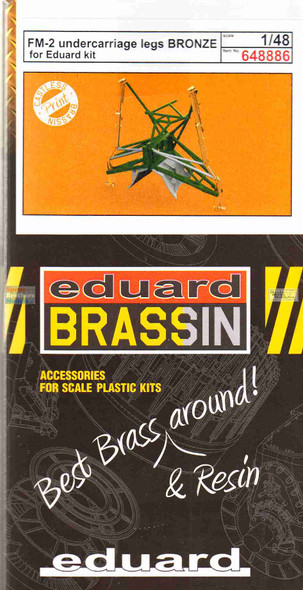 EDU648886 1:48 Eduard Brassin - FM-2 Wildcat Undercarriage Legs [bronze] (EDU kit)