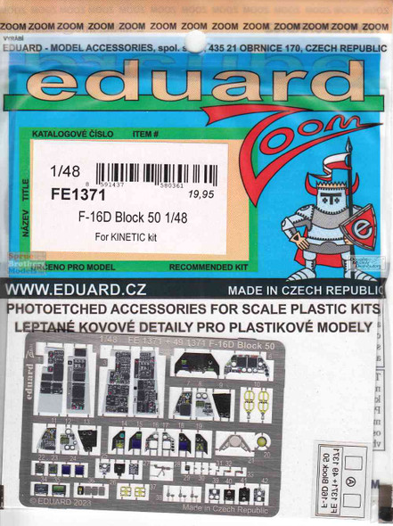 EDUFE1371 1:48 Eduard Color Zoom PE - F-16D Block 50 Falcon (KIN kit)