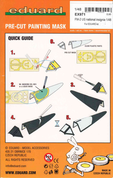 EDUEX971 1:48 Eduard Mask - FM-2 Wildcat US National Insignia (EDU kit)