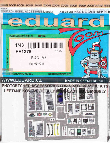 EDUFE1378 1:48 Eduard Color Zoom PE - F-4G Phantom II (MNG kit)