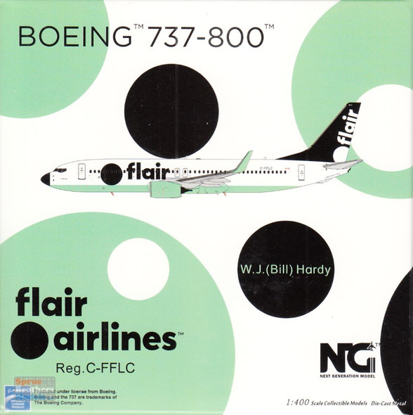 NGM58199 1:400 NG Model Flair B737-800(W) Reg #C-FFLC 'W J (Bill) Hardy' (pre-painted/pre-built)