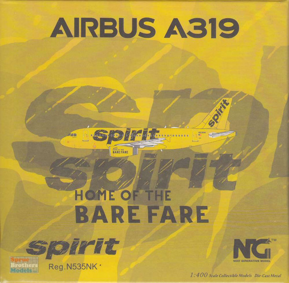 NGM49022 1:400 NG Model Spirit Airlines Airbus A319-100 Reg #N535NK (pre-painted/pre-built)