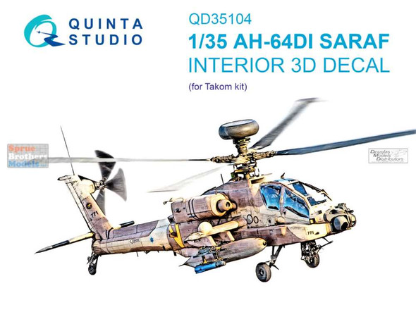 QTSQD35104 1:35 Quinta Studio Interior 3D Decal - AH-64DI Saraf (TAK kit)