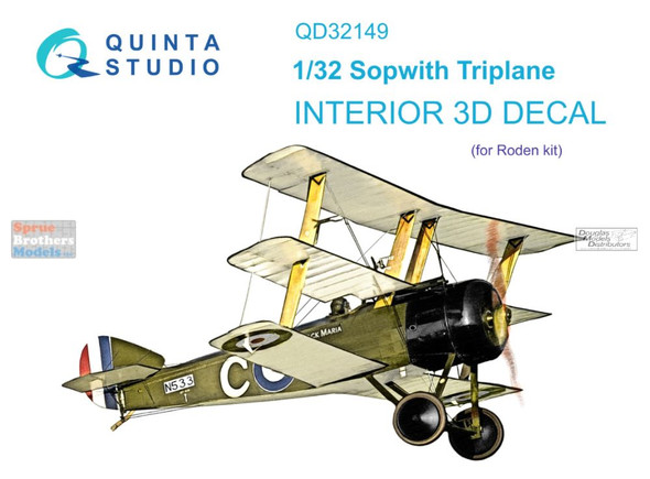 QTSQD32149 1:32 Quinta Studio Interior 3D Decal - Sopwith Triplane (ROD kit)