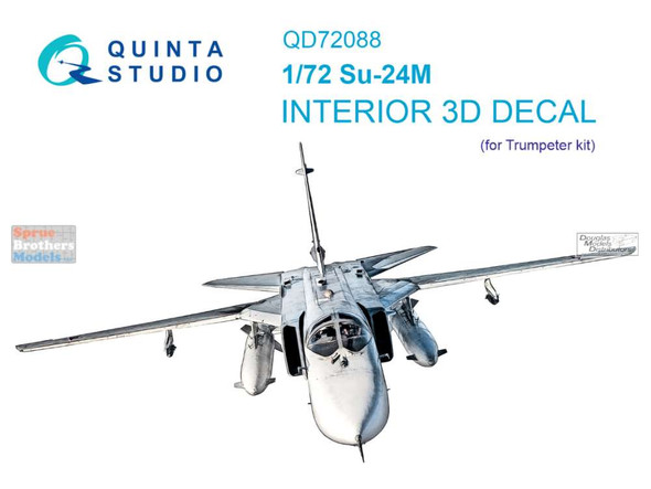 QTSQD72088 1:72 Quinta Studio Interior 3D Decal - Su-24M Fencer (TRP kit)