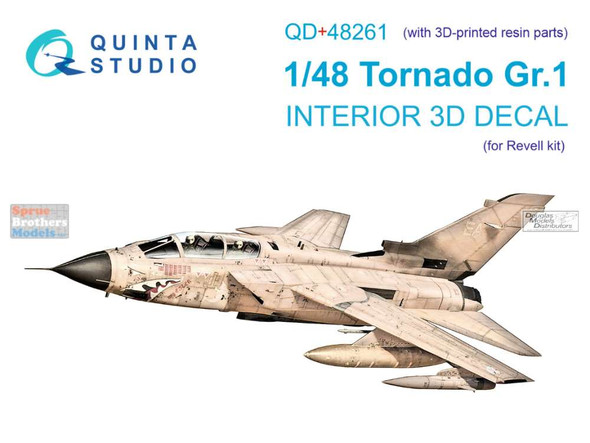 QTSQD48261R 1:48 Quinta Studio Interior 3D Decal - Tornado GR.1 with Resin Parts (REV kit)