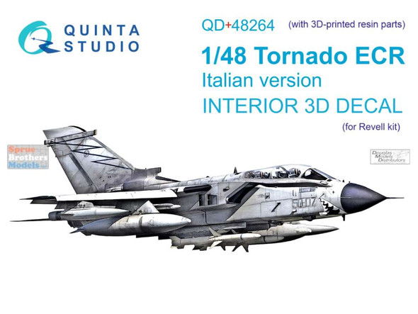 QTSQD48264R 1:48 Quinta Studio Interior 3D Decal - Tornado ECR Italian Version with Resin Parts (REV kit)