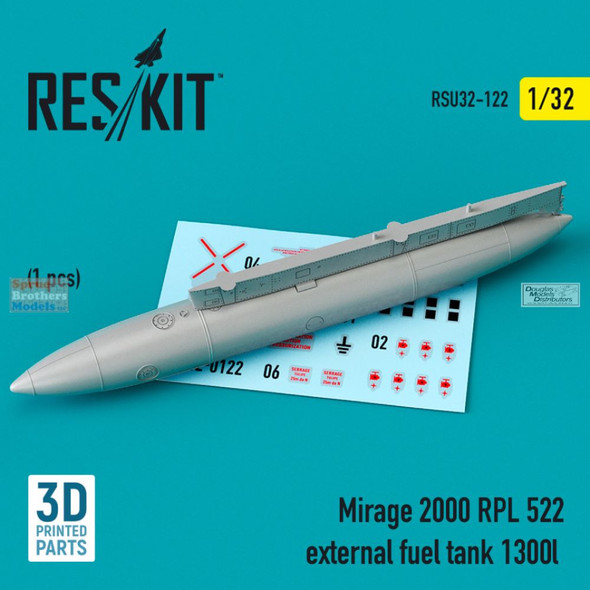 RESRSU320122U 1:32 ResKit Mirage 2000 RPL 522 External Fuel Tank 1300L