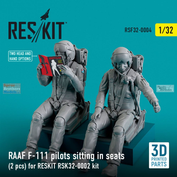 RESRSF320004F 1:32 ResKit RAAF F-111 Aardvark Pilots Sitting in Seats (RES kit)