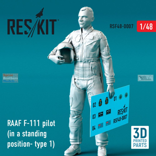 RESRSF480007F 1:48 ResKit RAAF F-111 Aardvark Pilot in Standing Position Type 1