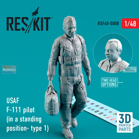 RESRSF480008F 1:48 ResKit USAF F-111 Aardvark Pilot in Standing Position Type 1