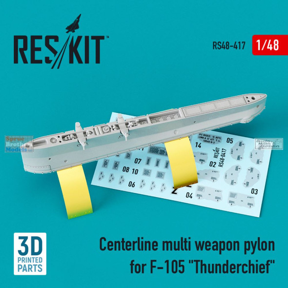 RESRS480417 1:48 ResKit F-105 Thunderchief Centerline Multi-Weapon Pylon