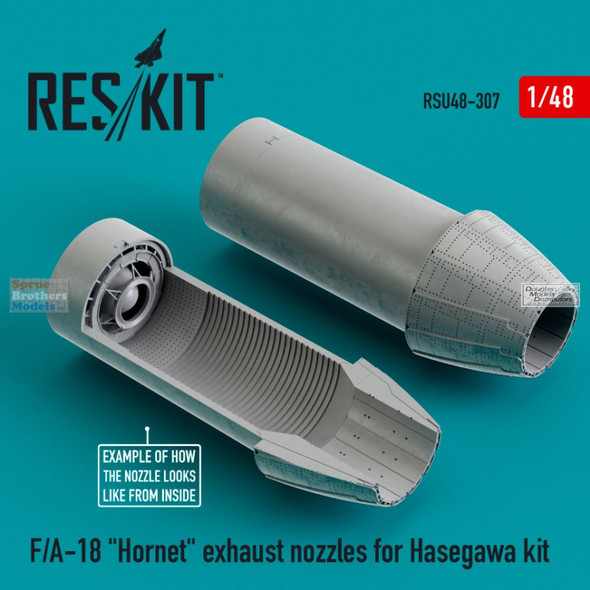 RESRSU480307U 1:48 ResKit F-18 Hornet Exhaust Nozzles Set (HAS kit)