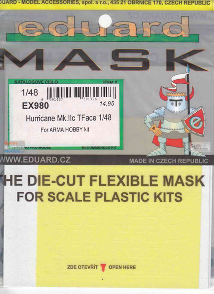 EDUEX980 1:48 Eduard Mask - Hurricane Mk.IIc TFACE (ARM kit)