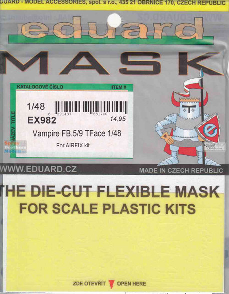 EDUEX982 1:48 Eduard Mask - Vampire FB.5/9 TFACE (AFX kit)