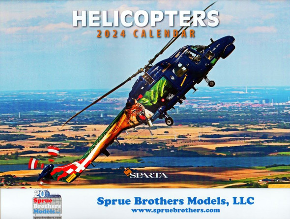 SBM077 Sprue Brothers Models 2024 Helicopters Wall Calendar by Sparta Calendars