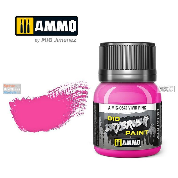 AMM0642 AMMO by Mig Dio Drybrush Paint - Vivid Pink (40ml bottle)