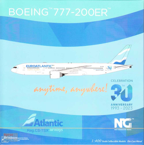 NGM72042 1:400 NG Model Euro Atlantic Airways B777-200ER Reg #CS-TSX 30th Anniversary (pre-painted/pre-built)