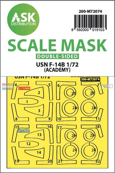 ASKM72074 1:72 ASK/Art Scale Double Sided Mask - F-14B Tomcat (ACA kit)