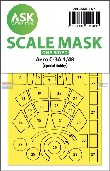 ASKM48167 1:48 ASK/Art Scale Mask - Aero C-3A (SPH kit)