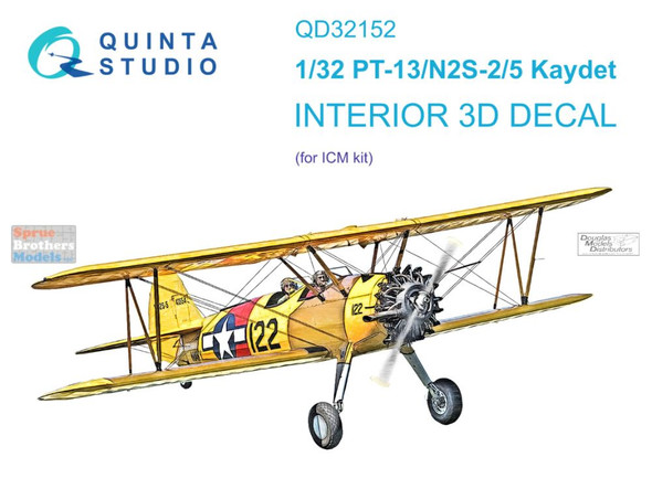 QTSQD32152 1:32 Quinta Studio Interior 3D Decal - PT-13 / N2S-2/5 Kaydet (ICM kit)