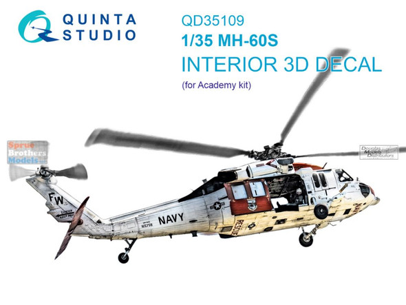 QTSQD35109 1:35 Quinta Studio Interior 3D Decal - MH-60S Seahawk (ACA kit)