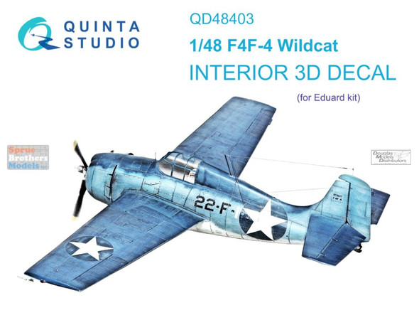 QTSQD48403 1:48 Quinta Studio Interior 3D Decal - F4F-4 Wildcat (EDU kit)