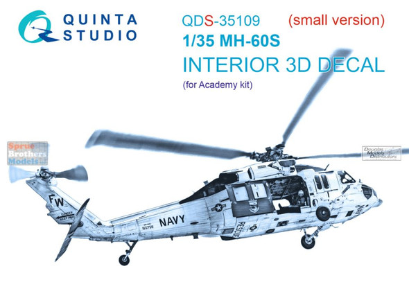 QTSQDS35109 1:35 Quinta Studio Interior 3D Decal - MH-60S Seahawk (ACA kit) Small Version