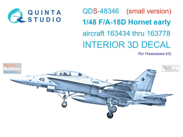 QTSQDS48346 1:48 Quinta Studio Interior 3D Decal - F-18D Hornet BuNo 163434-163778 (HAS kit) Small Version