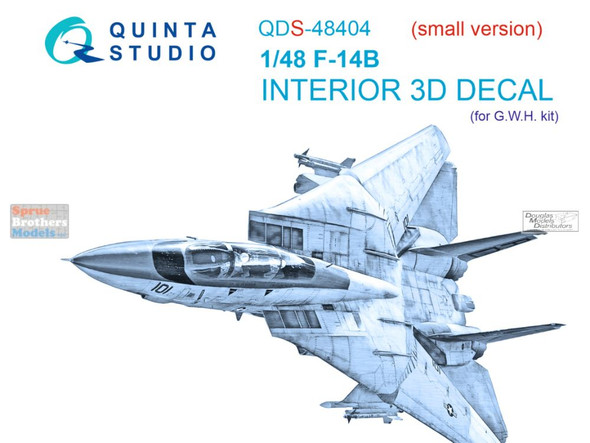 QTSQDS48404 1:48 Quinta Studio Interior 3D Decal - F-14B Tomcat (GWH kit) Small Version