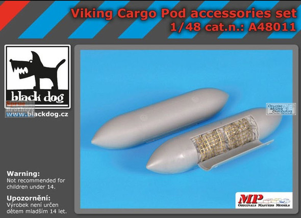 BLDA48011A 1:48 Black Dog S-3 Viking Cargo Pod Accessories Set (ITA kit)