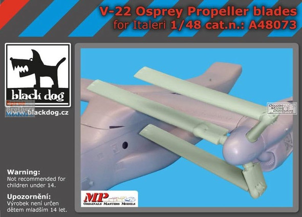 BLDA48073A 1:48 Black Dog V-22 Osprey Propeller Blades (ITA kit)
