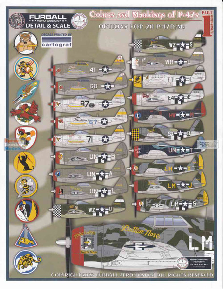 FURDS4829 1:48 Furball Aero Design P-47D P-47M Thunderbolt Colors & Markings