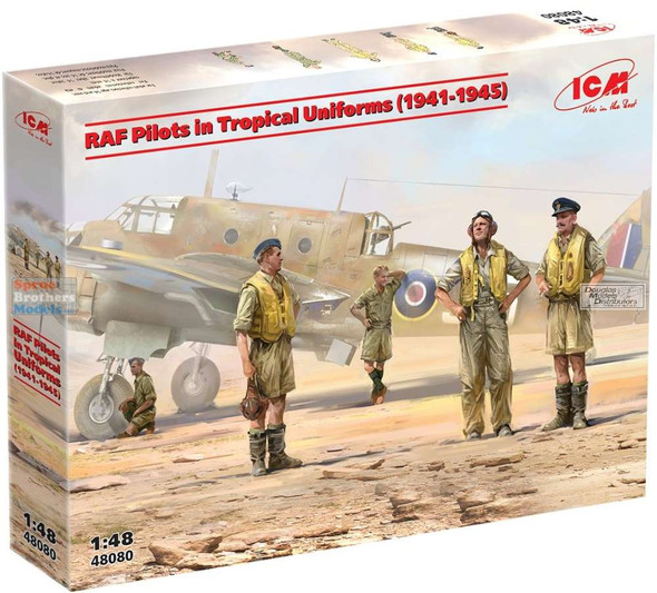ICM48080 1:48 ICM RAF Pilots in Tropical Uniforms 1941-45 Figure Set