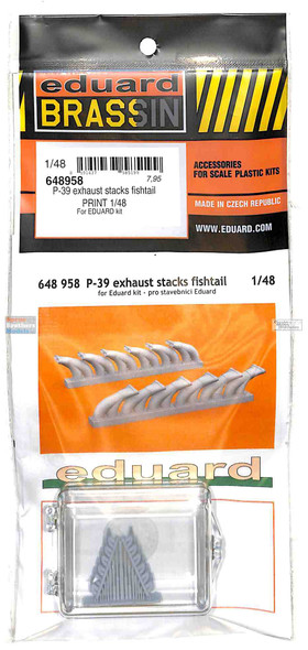 EDU648958 1:48 Eduard Brassin Print - P-39 Airacobra Exhaust Stacks Fishtail (EDU kit)