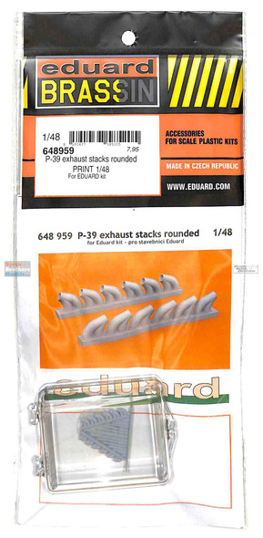 EDU648959 1:48 Eduard Brassin Print - P-39 Airacobra Exhaust Stacks Rounded (EDU kit)