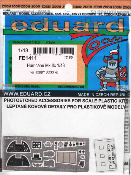 EDUFE1411 1:48 Eduard Color Zoom PE - Hurricane Mk.IIc (HBS kit)