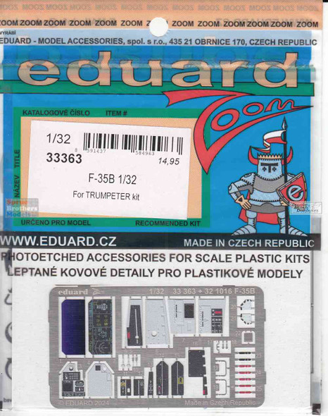 EDU33363 1:32 Eduard Color Zoom PE - F-35B Lightning II (TRP kit)